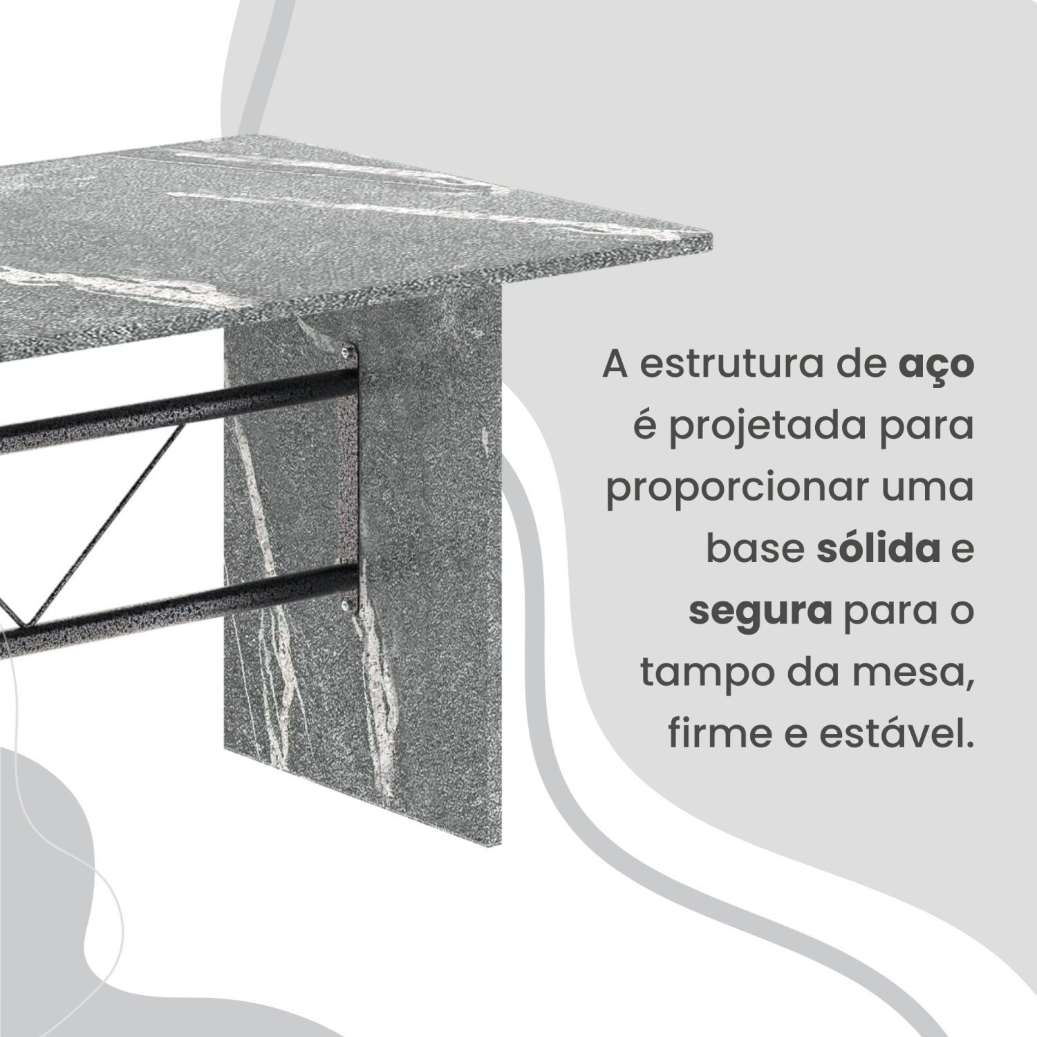 Conjunto Sala de Jantar Mesa Retangular 140x75cm Tampo Granito Topázio 6 Cadeiras Marselha - 9