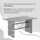 Ver mais imagens de Conjunto Sala de Jantar Mesa Retangular 140x75cm Tampo Granito Topázio 6 Cadeiras Marselha Prata/Preto Floral/Mart
