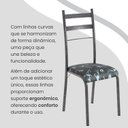 Ver imagem 6 de Conjunto Sala de Jantar Mesa Retangular 140x75cm Tampo Granito Topázio 6 Cadeiras Marselha Prata/Preto Floral/Mart