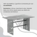 Ver mais imagens de Conjunto Sala de Jantar Mesa Retangular 140x75cm Tampo Granito Topázio 6 Cadeiras Marselha Prata/C. Marrom/Mart