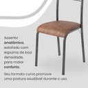 Ver imagem 7 de Conjunto Sala de Jantar Mesa Retangular 140x75cm Tampo Granito Topázio 6 Cadeiras Marselha