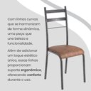 Ver imagem 6 de Conjunto Sala de Jantar Mesa Retangular 140x75cm Tampo Granito Topázio 6 Cadeiras Marselha Prata/C. Marrom/Mart