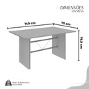 Ver imagem 3 de Conjunto Sala de Jantar Mesa Retangular 140x75cm Tampo Granito Topázio 6 Cadeiras Marselha Prata/C. Marrom/Mart