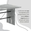 Ver mais imagens de Conjunto Sala de Jantar Mesa Retangular 140x75cm Tampo Granito Topázio 6 Cadeiras Marselha Prata/Paraopeba/Mart