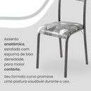 Ver imagem 6 de Conjunto Sala de Jantar Mesa Retangular 140x75cm Tampo Granito Topázio 6 Cadeiras Marselha Prata/Paraopeba/Mart