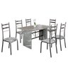 Conjunto Sala de Jantar Mesa Retangular 140x75cm Tampo Granito Topázio 6 Cadeiras Marselha - 2