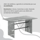 Ver mais imagens de Conjunto Sala de Jantar Mesa Retangular 140x75cm Tampo Granito Topázio 6 Cadeiras Marselha