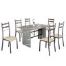 Conjunto Sala de Jantar Mesa Retangular 140x75cm Tampo Granito Topázio 6 Cadeiras Marselha - 2