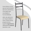 Ver imagem 6 de Conjunto Sala de Jantar Mesa Retangular 140x75cm Tampo Granito Topázio 6 Cadeiras Marselha Prata/Creme/Mart