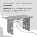 Ver mais imagens de Conjunto Sala de Jantar Mesa Retangular 140x75cm Tampo Granito Topázio 6 Cadeiras Marselha Branco/Preto Floral