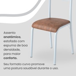 Conjunto Sala de Jantar Mesa Retangular 140x75cm Tampo Granito Topázio 6 Cadeiras Marselha - 7