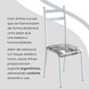Ver imagem 6 de Conjunto Sala de Jantar Mesa Retangular 140x75cm Tampo Granito Topázio 6 Cadeiras Marselha Branco/Paraopeba