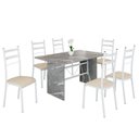 Ver imagem 2 de Conjunto Sala de Jantar Mesa Retangular 140x75cm Tampo Granito Topázio 6 Cadeiras Marselha