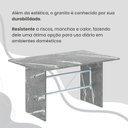 Ver mais imagens de Conjunto Sala de Jantar Mesa Retangular 140x75cm Tampo Granito Topázio 6 Cadeiras Marselha