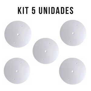 Kit 5 Tampa Canopla Espelho Cego Super Slim Branco Abs 12cm