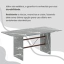 Ver mais imagens de Conjunto Sala de Jantar Mesa Retangular 180x75cm Tampo Granito Topázio 8 Cadeiras Marselha Marrom/C.