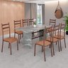 Conjunto Sala de Jantar Mesa Retangular 180x75cm Tampo Granito Topázio 8 Cadeiras Marselha - 1