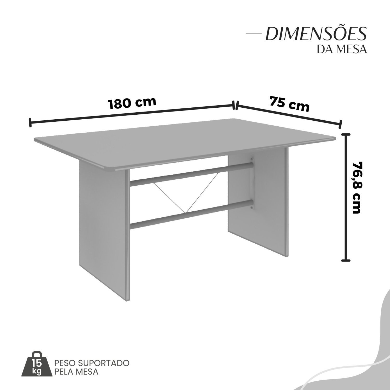 Conjunto Sala de Jantar Mesa Retangular 180x75cm Tampo Granito Topázio 8 Cadeiras Marselha - 3