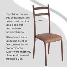 Conjunto Sala de Jantar Mesa Retangular 180x75cm Tampo Granito Topázio 8 Cadeiras Marselha - 6