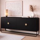 Ver imagem 1 de Buffet Aparador Sala 180cm 4 Portas Mario Preto/nero A10 - Mpozenato