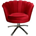 Ver imagem 4 de Kit Duas Poltronas Giratórias Pétalas Sued Premium Vermelho