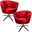 Ver imagem 1 de Kit Duas Poltronas Giratórias Pétalas Sued Premium Vermelho