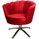 Ver imagem 3 de Kit Duas Poltronas Giratórias Pétalas Sued Premium Vermelho