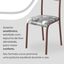 Conjunto Sala de Jantar Mesa Retangular 180x75cm Tampo Granito Topázio 8 Cadeiras Marselha - 8