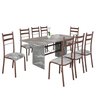 Conjunto Sala de Jantar Mesa Retangular 180x75cm Tampo Granito Topázio 8 Cadeiras Marselha - 2
