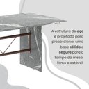 Ver imagem 7 de Conjunto Sala de Jantar Mesa Retangular 180x75cm Tampo Granito Topázio 8 Cadeiras Marselha
