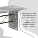 Ver imagem 7 de Conjunto Sala de Jantar Mesa Retangular 180x75cm Tampo Granito Topázio 8 Cadeiras Marselha Marrom/Paraopeba