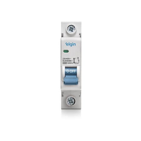 Mini Disjuntor Monopolar Curva C Mcb 3KA 1 Polo 25A Bivolt para Cargas Indutivas Elgin