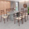 Conjunto Sala de Jantar Mesa Retangular 180x75cm Tampo Granito Topázio 8 Cadeiras Marselha - 1