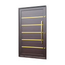 Ver imagem 1 de Porta Pivot.Alumínio Lamb.Premium c/Pux.D.Elite Marrom Gold 240x120 Brimak