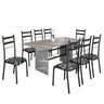 Conjunto Sala de Jantar Mesa Retangular 180x75cm Tampo Granito Topázio 8 Cadeiras Marselha - 2