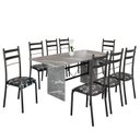 Ver imagem 2 de Conjunto Sala de Jantar Mesa Retangular 180x75cm Tampo Granito Topázio 8 Cadeiras Marselha