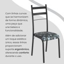 Ver imagem 6 de Conjunto Sala de Jantar Mesa Retangular 180x75cm Tampo Granito Topázio 8 Cadeiras Marselha Preto/Floral/Fosco