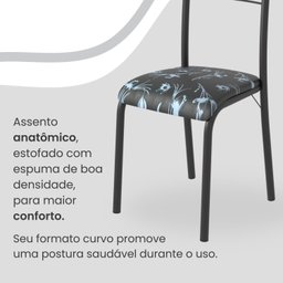 Conjunto Sala de Jantar Mesa Retangular 180x75cm Tampo Granito Topázio 8 Cadeiras Marselha - 7