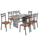Ver imagem 2 de Conjunto Sala de Jantar Mesa Retangular 180x75cm Tampo Granito Topázio 8 Cadeiras Marselha