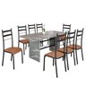 Conjunto Sala de Jantar Mesa Retangular 180x75cm Tampo Granito Topázio 8 Cadeiras Marselha - 2