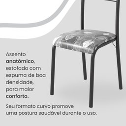 Conjunto Sala de Jantar Mesa Retangular 180x75cm Tampo Granito Topázio 8 Cadeiras Marselha - 7