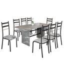 Ver imagem 2 de Conjunto Sala de Jantar Mesa Retangular 180x75cm Tampo Granito Topázio 8 Cadeiras Marselha