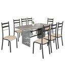 Ver imagem 2 de Conjunto Sala de Jantar Mesa Retangular 180x75cm Tampo Granito Topázio 8 Cadeiras Marselha