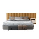 Ver imagem 2 de Cabeceira Ripado para Cama King Size Maracá Nature com Mesa de Cabeceira Jatobá Offwhite - Rede Móve