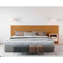 Ver imagem 1 de Cabeceira Ripado para Cama King Size Maracá Nature com Mesa de Cabeceira Jatobá Offwhite - Rede Móve