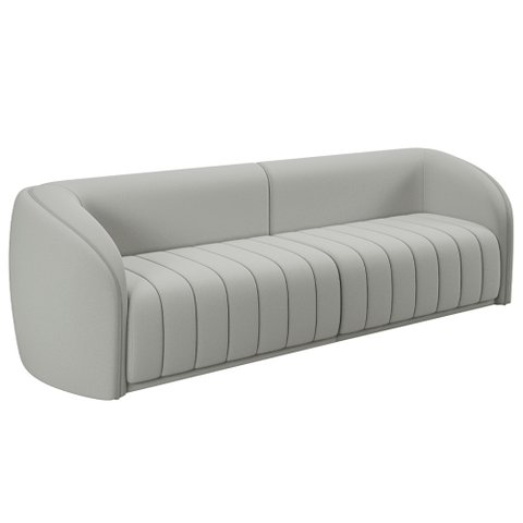 Sofá 4 Lugares para Sala 252cm Lazio M03 Veludo Creme - Lyam Decor