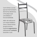 Ver imagem 6 de Conjunto Sala de Jantar Mesa Retangular 180x75cm Tampo Granito Topázio 8 Cadeiras Marselha Prata/Paraopeba/Mart