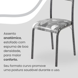 Conjunto Sala de Jantar Mesa Retangular 180x75cm Tampo Granito Topázio 8 Cadeiras Marselha - 7