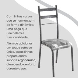 Conjunto Sala de Jantar Mesa Retangular 180x75cm Tampo Granito Topázio 8 Cadeiras Marselha - 6