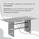 Ver mais imagens de Conjunto Sala de Jantar Mesa Retangular 180x75cm Tampo Granito Topázio 8 Cadeiras Marselha Prata/Paraopeba/Mart